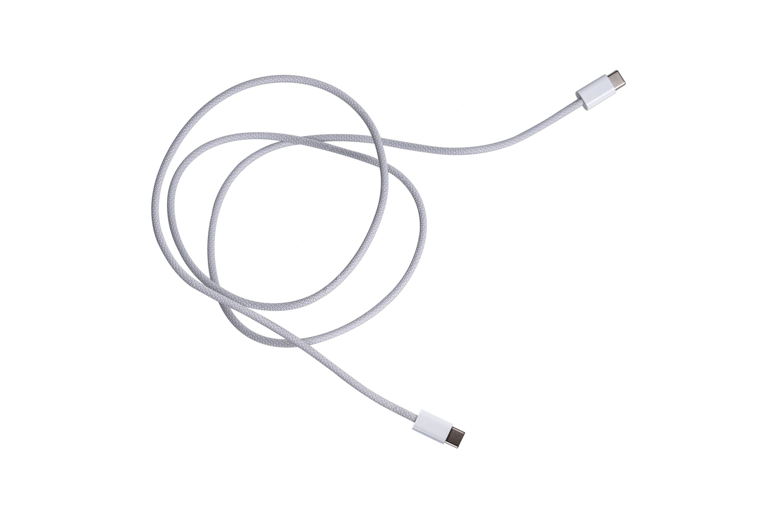 USB‑C charging cable close-up on a white background